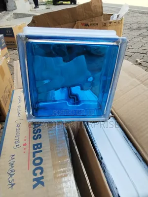 190mm×190mm×80mm Blue Glass Blocks