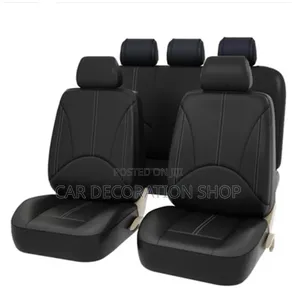 All Black Pu Leather Durable, Waterproof Seat Covers Set