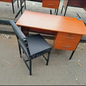 Teacher Desk and Chair With Drawers