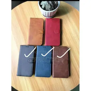 Samsung Leather Flip Wallet Case for Galaxy A14 A13 A23 A12 - Black/Na
