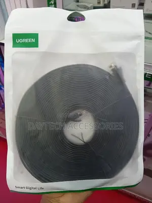 This Is a Ugreen Nw102 10-Meter Cat6 Utp Flat Ethernet Cable in Black.