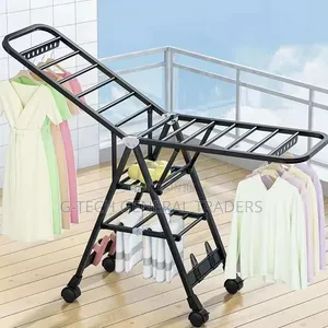 Foldable Heavy Clothes Drying Rack With Wheels