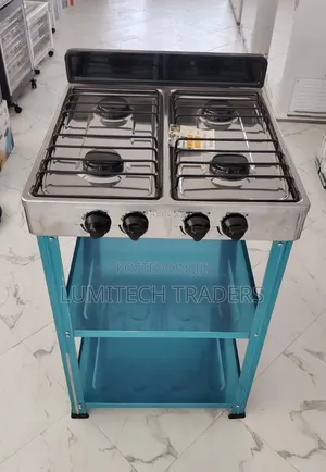 Rebune Four Burner Standing Gas Stove With Shelves