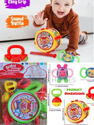 5pcs Baby Rattle Musical Drum Set -Hw