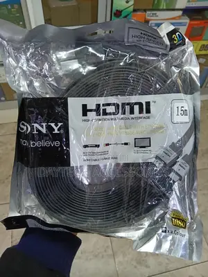 Sony 15-Meter High-Speed Hdmi Cable With Ethernet in Flat Black
