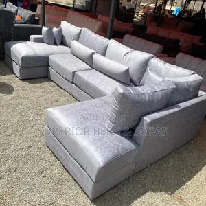 8 Seater Grey Corner Sofa Set