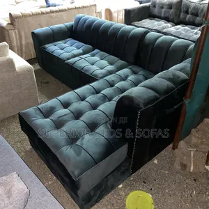 Black Corner Sofa Set (5 Seater/L Shaped)