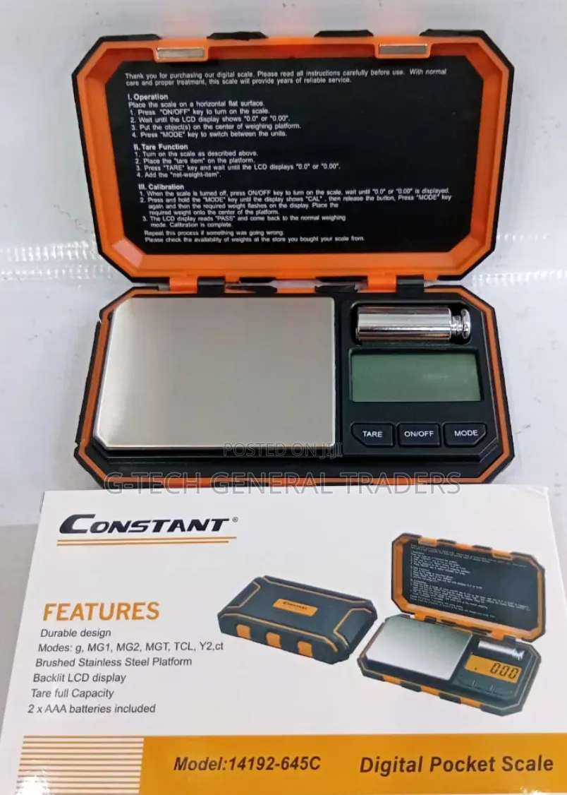 Constant Pocket Scale 300g
(Measurements From 0.01g-300g)