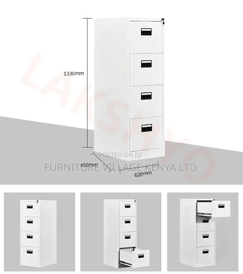 4-Drawer White Gym Metallic Storage Locker