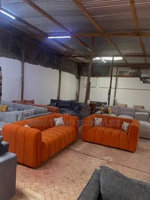 Modern Burnt Orange 5 Seater Sofa Set
