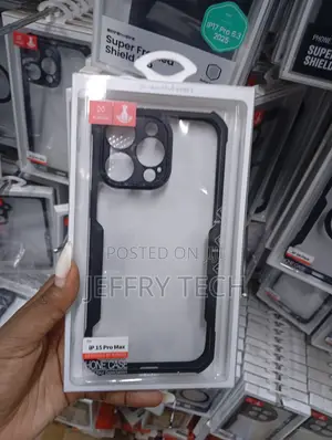 iPhone 15 Pro Max Black, Rigid Shockproof Borders Cover
