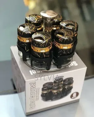 Marble Rotating Spice Jars