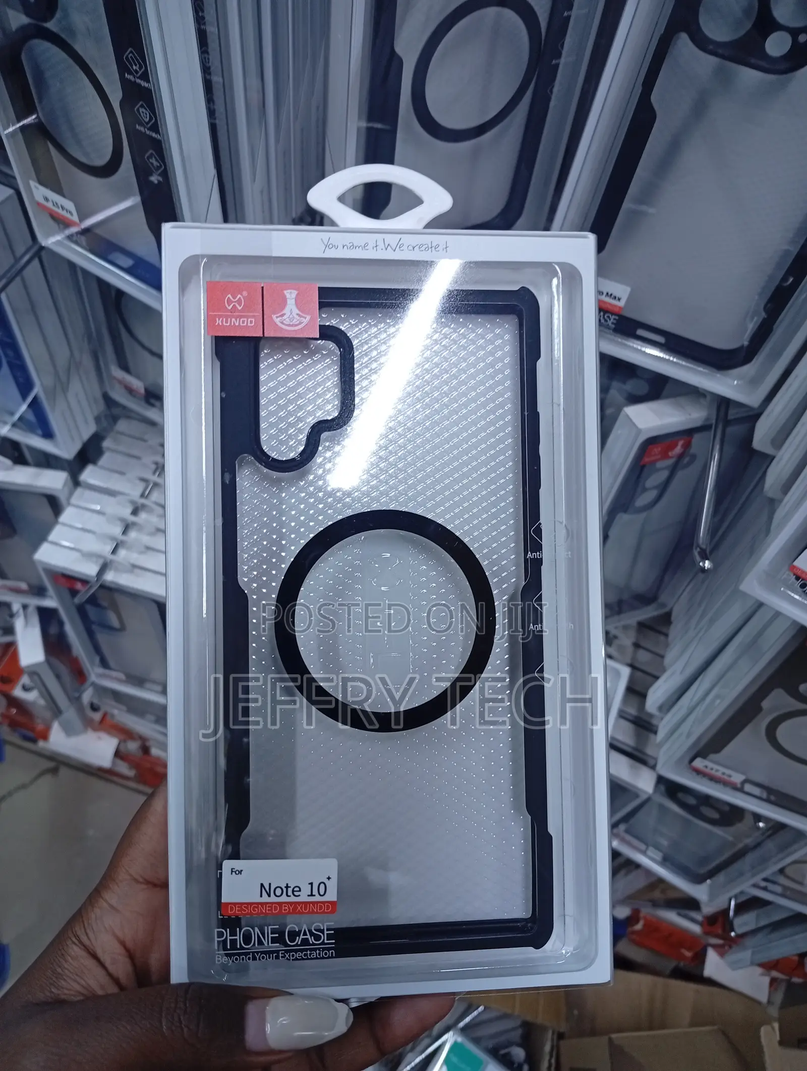 Samsung Galaxy Note 10 Clear Geometric-Patterned Back Case