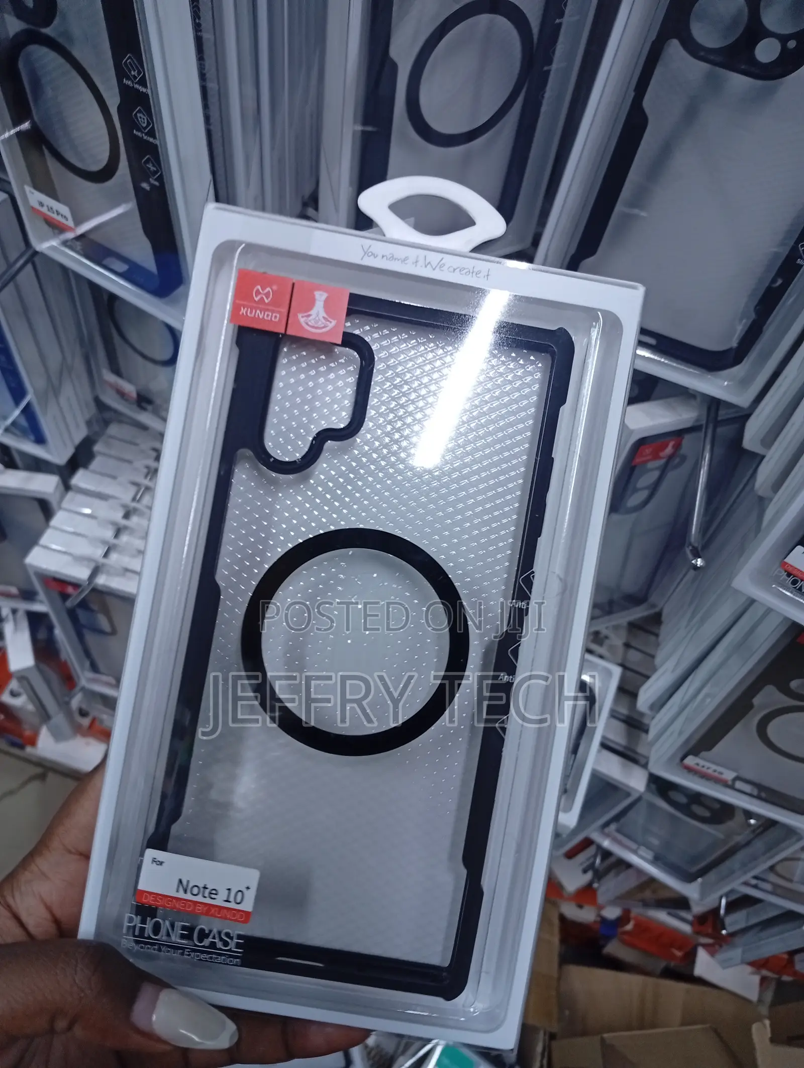 Samsung Galaxy Note 10 Clear Geometric-Patterned Back Case