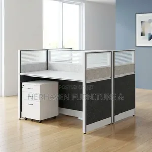 2-Way Workstation With Movable Drawers - Shared Workspace Setup