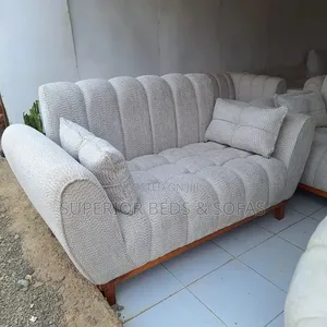 Curved Cream Loveseat 3 Seater