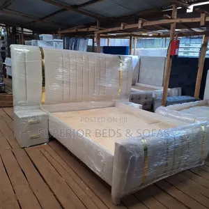 Luxury Wingback 5 by 6 Bed With Sidebeds