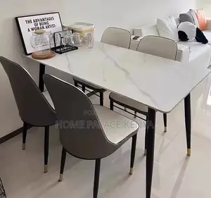 Home Dining: 4 Seater Marble Top Dining Set