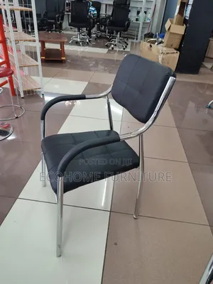 Black Durable Leather Waiting Chair