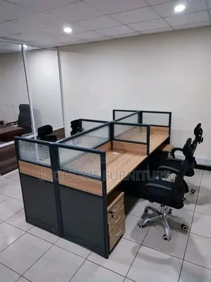 Black 4 Way With Brown Top Workstation