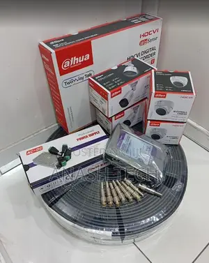 Dahua 4 Channels 4 Cameras Complete Kit CCTV Cameras Package Full Kit