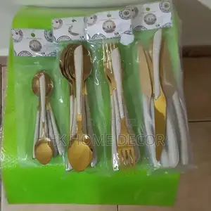 24 Piece Gold Cutlery Set