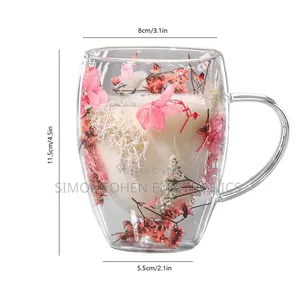350ml Real Flowers Unbreakable Double Wall Acrylic Cup/Mug