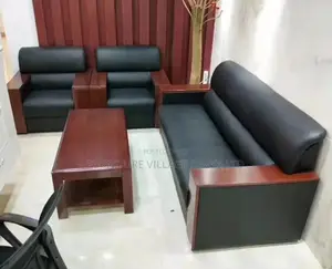 Leather Business Reception 5-Seater Sofa Set