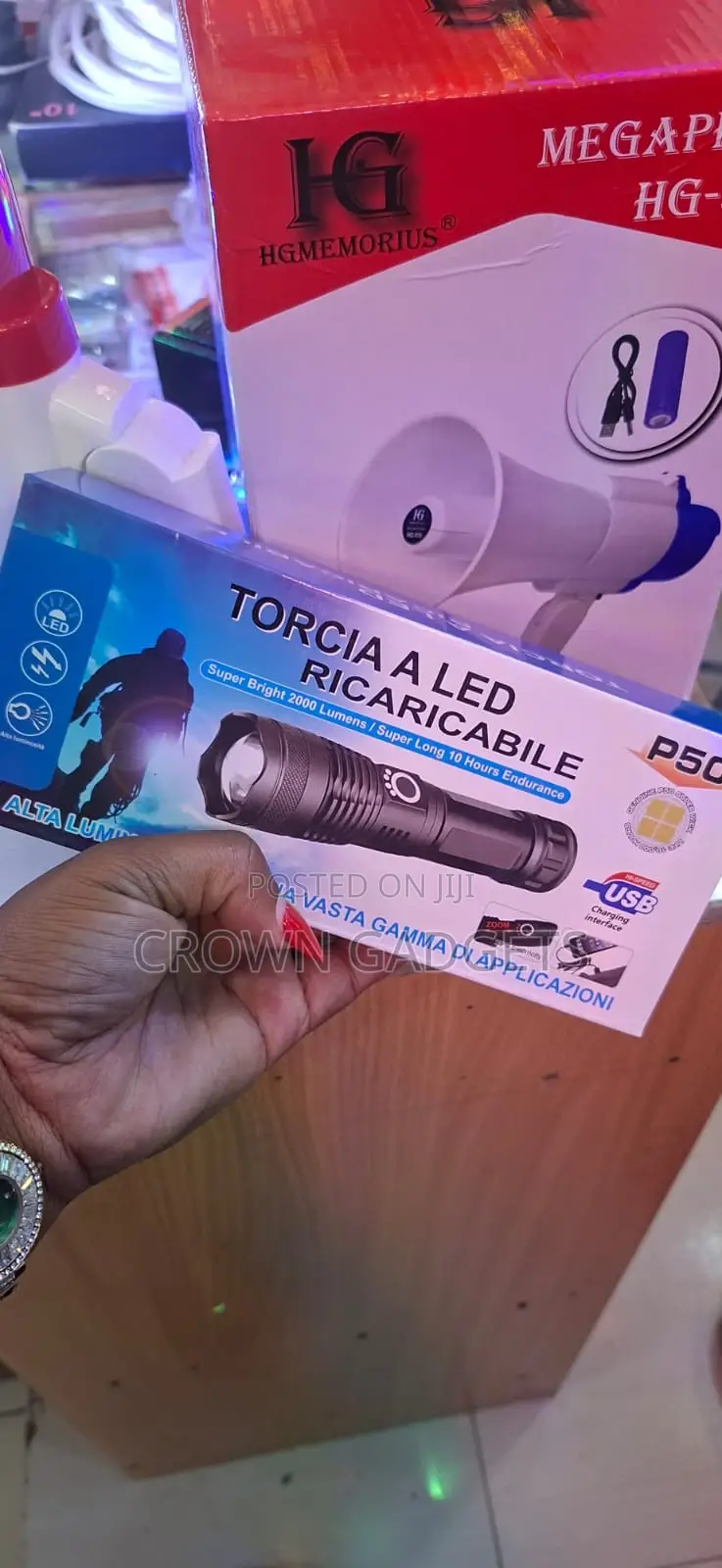 P50 Rechargeable Led Flashlight 2000 Lumens Zoom Torch