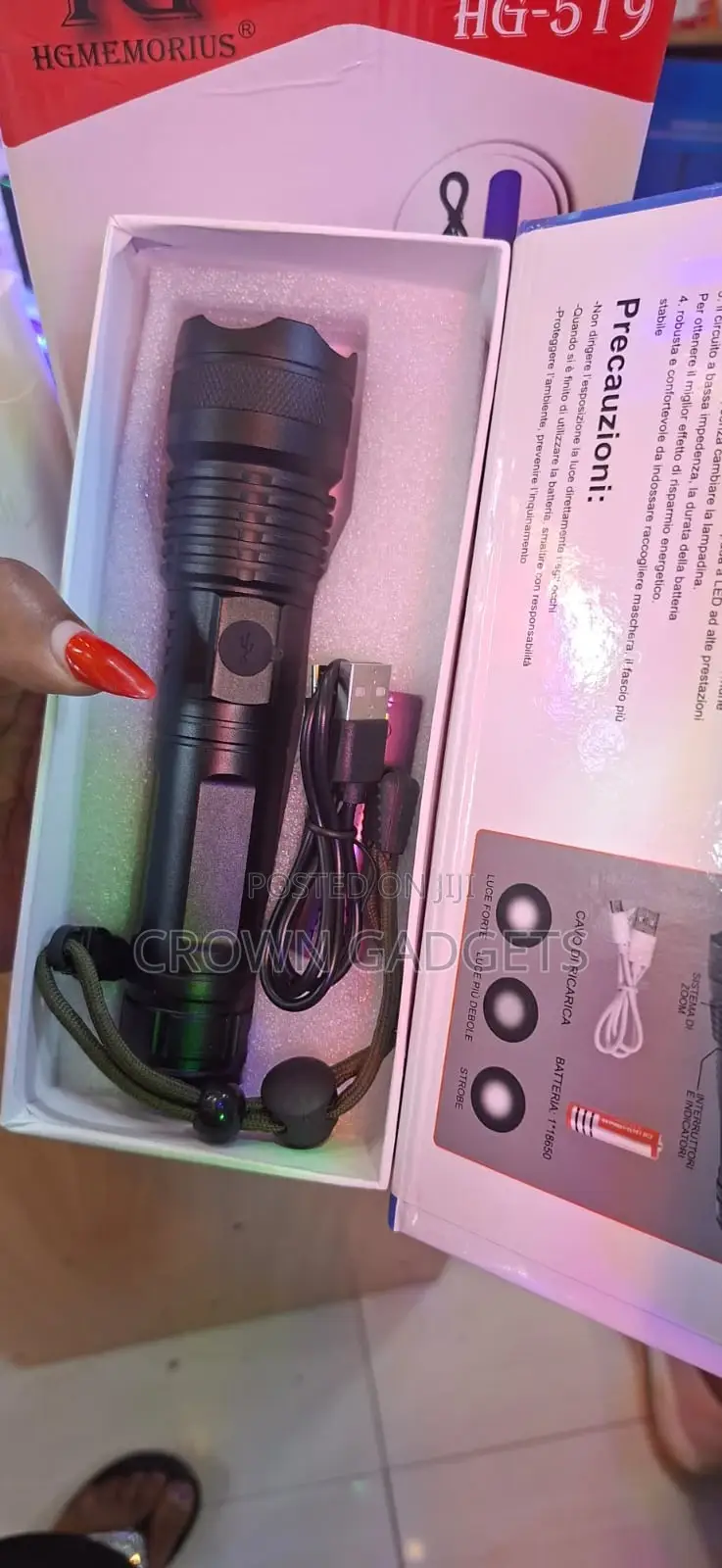 P50 Rechargeable Led Flashlight 2000 Lumens Zoom Torch