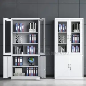 2-Door Half Glass Lockable File Storage Cabinet