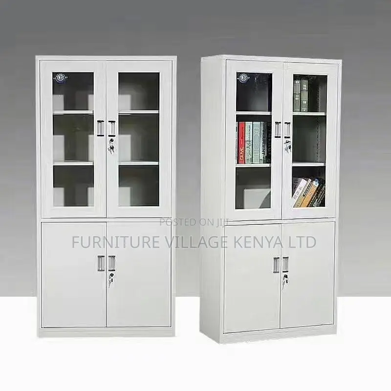 2-Door Half Glass Lockable File Storage Cabinet