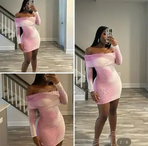Self-Portrait Pink Contour-Print Crystal-Embellished Mini Dress