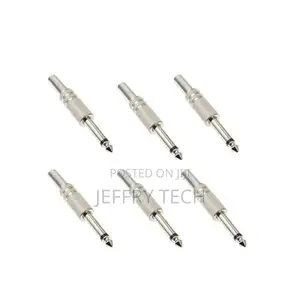 6.35 Mm Mono Jack Male Metal Pin Mic for Repair 6.5 Mm Metal (6 Pcs)