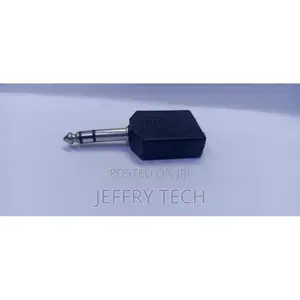 6.35mm Male to Dual 6.35mm Female Y Splitter Adapter - Black