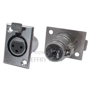 XLR 3-Pin Female Jack Socket Audio Connector Adapter - Silver (2 Pack)