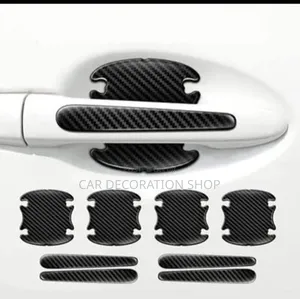 Carbon Fiber Textured Car Door Handle Protective Stickers From Scratch