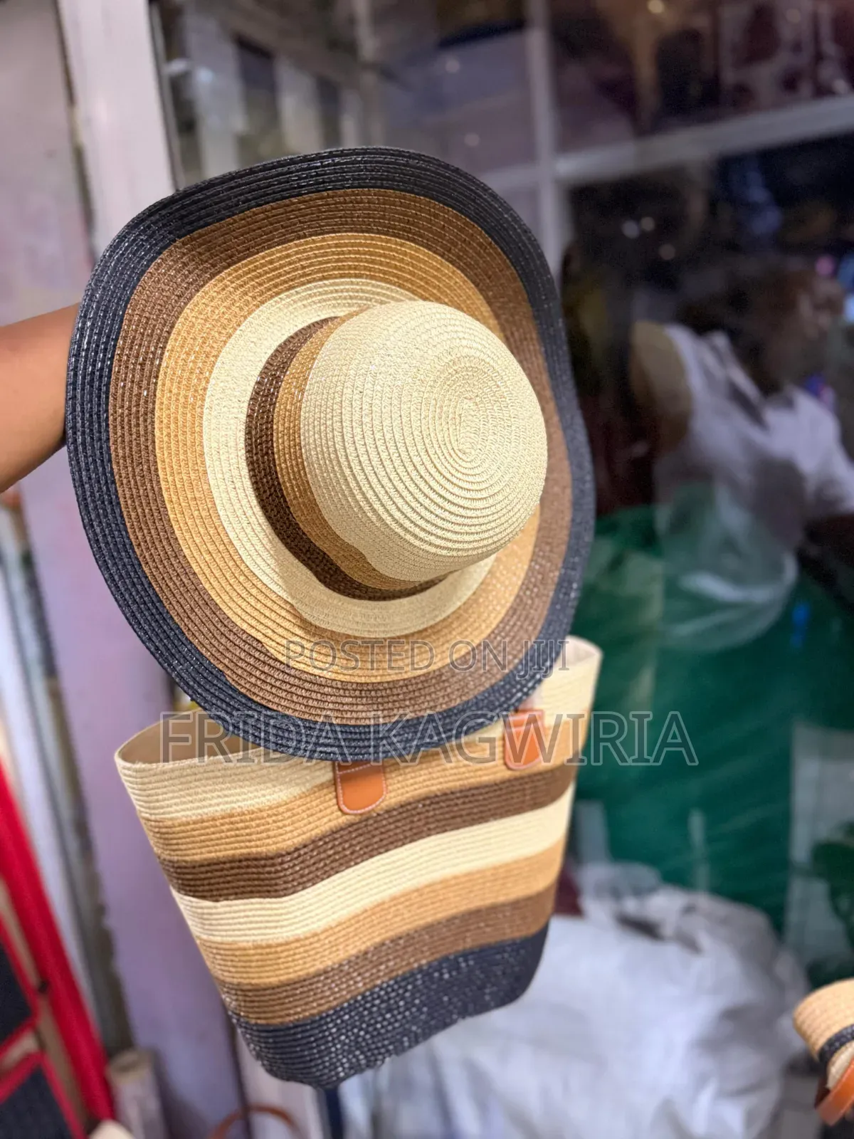 Matching Hat and Straw Bag