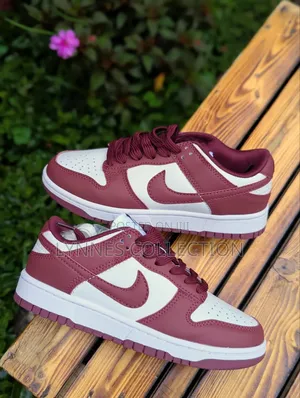 Nike Sb Dunk, Maroon/White Sneakers - Street Skate Shoes