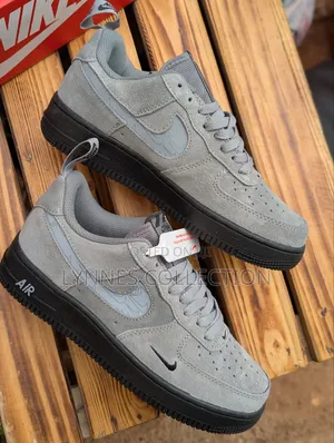 Nike Air Force 1 Custom Gray Suede Sneakers - Premium Street Shoes