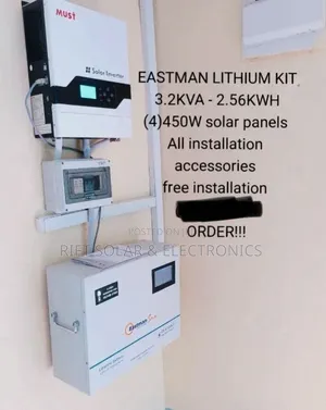Eastman Kit 3.2kw Inverter - 2.56kwh Lithium Battery - (4)450w Solar