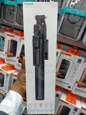 This Is a Proove Facefix Ai Face Tracking Selfie Stick Tripod in Black
