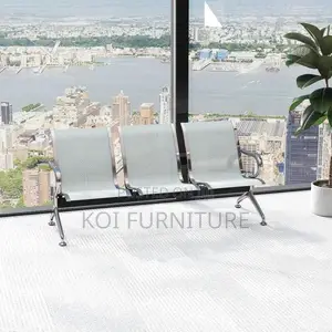 Office Benches; 3-Link Non-Padded Office Waiting Bench