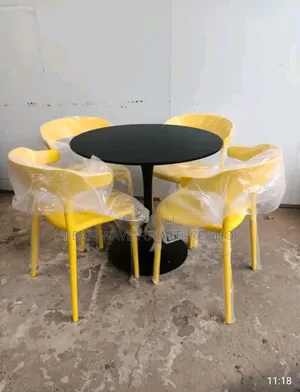 Black Round Table+Hello Seat Outdoor Balcony Set