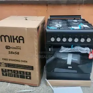 Black Marble Mika Standing Cooker 58 X 58 3 Gas + 1electric Hotplate