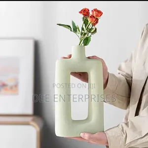White Rectangular Decorative Vase
