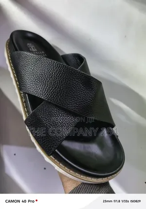 Quality Leather Casual Men Casual Brunero Herme Brike Open Slide Shoes