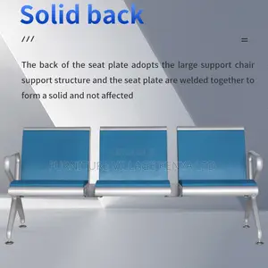 3-Link Padded Guest Waiting Bench With Armrest