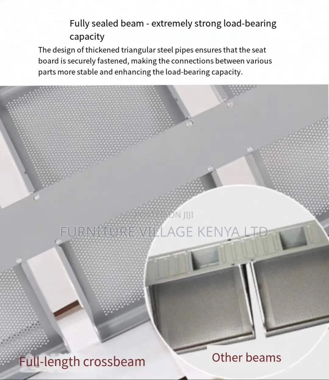 3-Link Padded Guest Waiting Bench With Armrest