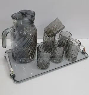 *Glass Jug With Glasses + Tray Available